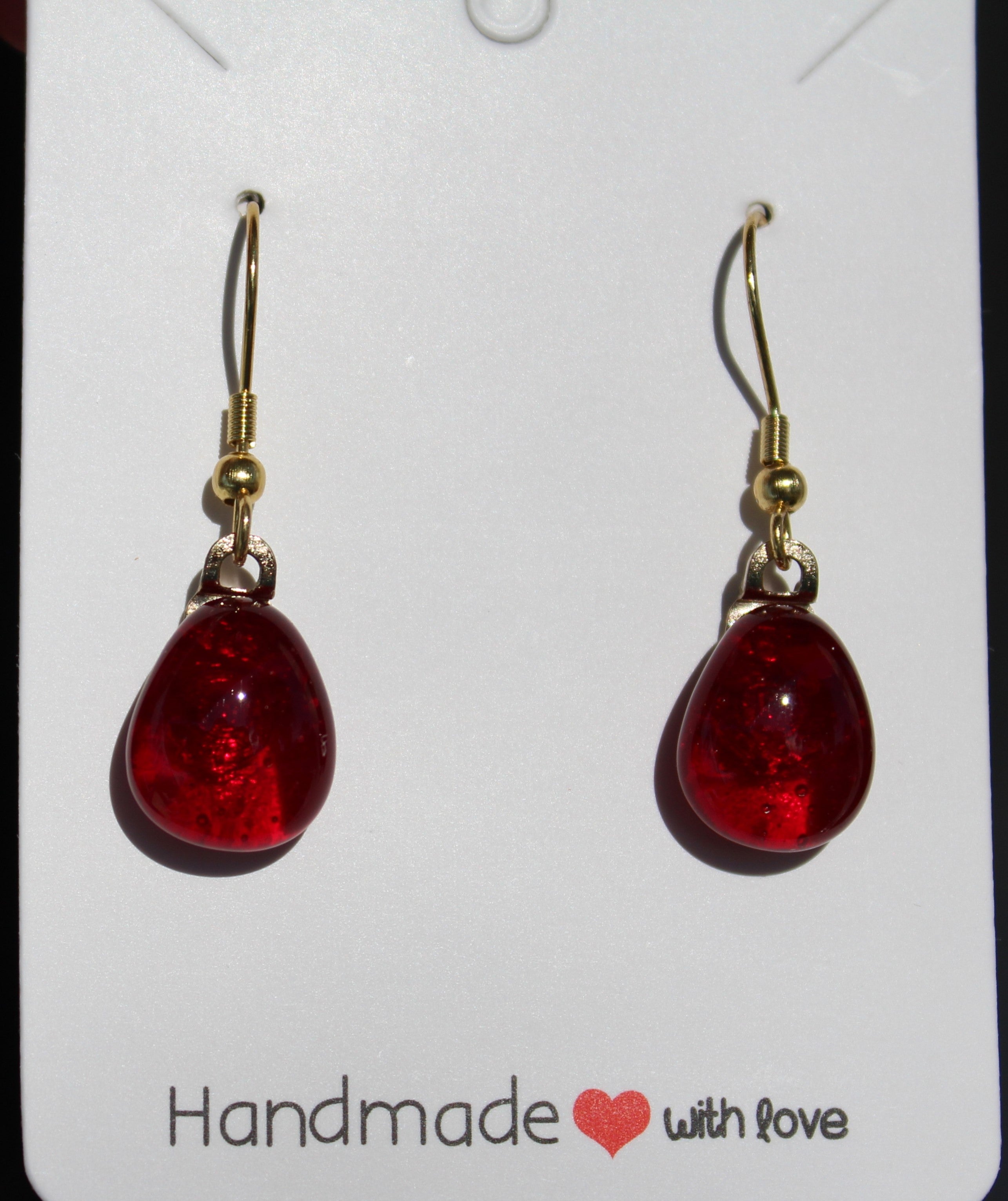 Red Teardrop Double Link Earrings – Devon Leigh Jewelry